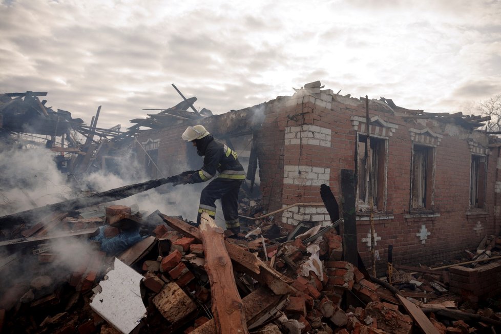 Snímky z Charkova zničeného ostřelováním. (29. 3. 2022)
