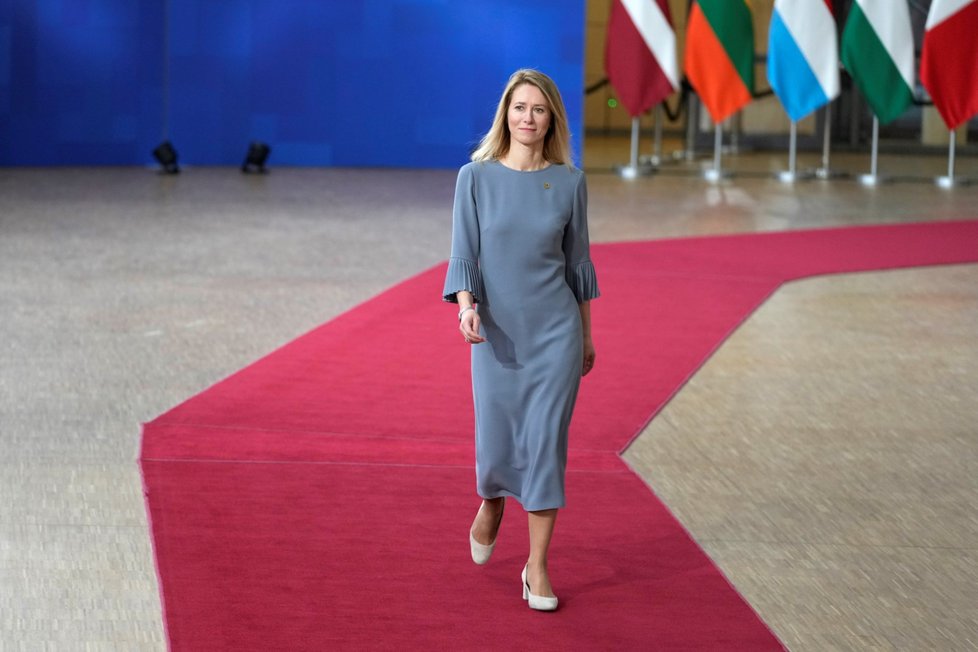 Summit v Bruselu: Estonská premiérka Kaja Kallasová (9.2.2023)