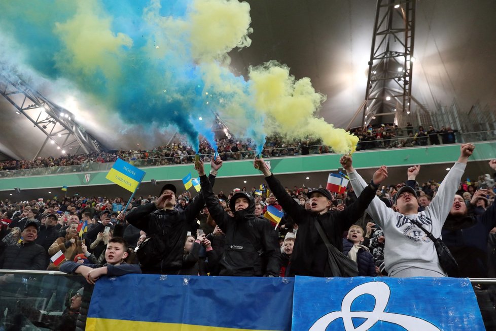 Zápas za mír a konec války na Ukrajině , Legia Varšava - Dynamo Kyjev. (12. 4. 2022)