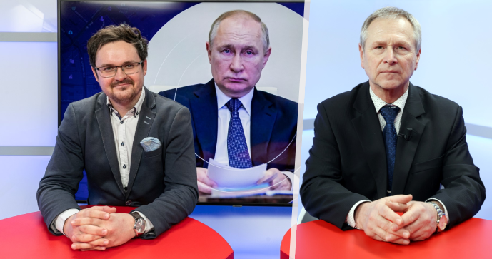 Pavel Havlíček (vlevo) a Jiří Šedivý (vpravo) o vyhlášení částečné mobilizace v Rusku.