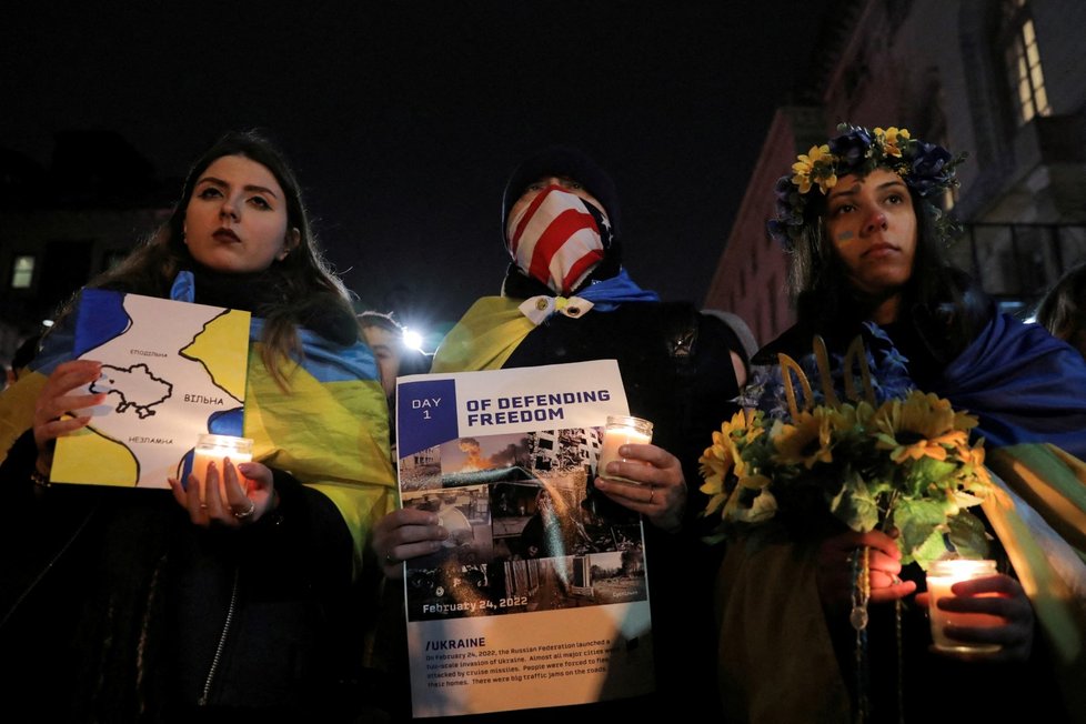 Rok od invaze na Ukrajinu - New York vzpomíná (24. 2. 2023)