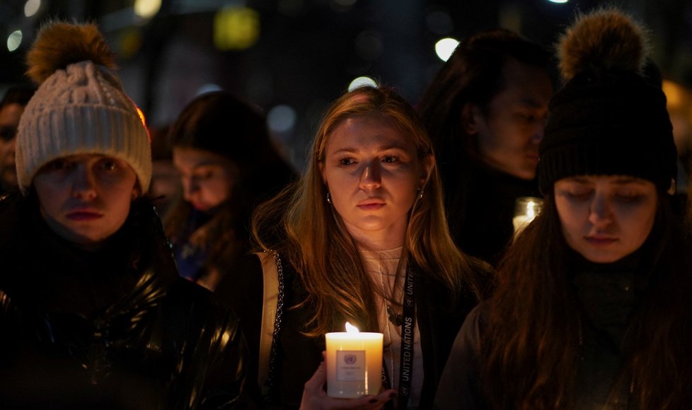 Rok od invaze na Ukrajinu - New York vzpomíná (24. 2. 2023).