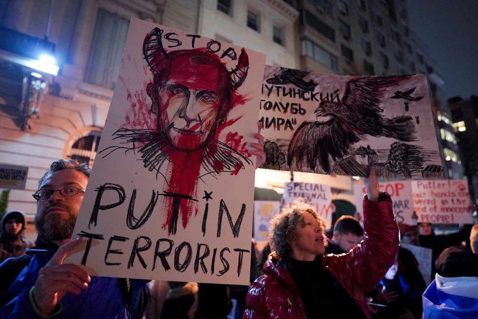 Rok od invaze na Ukrajinu: Pietní akce v New Yorku v průběhu zasedání OSN