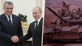 Anatolij Bibilov (vlevo) a Vladimir Putin