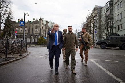 Boris Johnson na Ukrajině (9. 4. 2022)