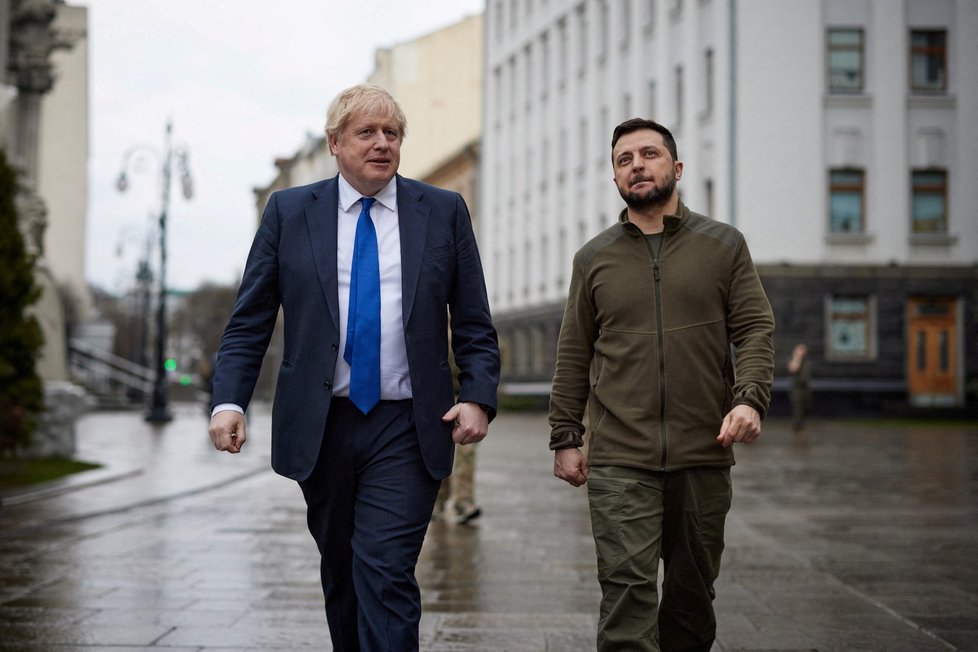 Boris Johnson na Ukrajině. (9. 4. 2022)