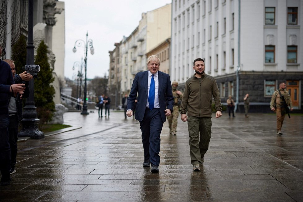 Boris Johnson na Ukrajině. (9. 4. 2022)