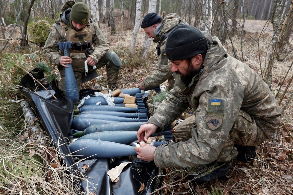 Ukrajinští vojáci v kyjevském regionu - 30. 3. 2022