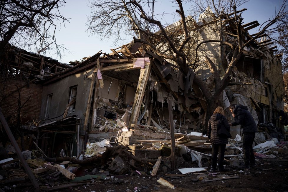 Následky ostřelování Kyjeva – přelom roku 2022/2023