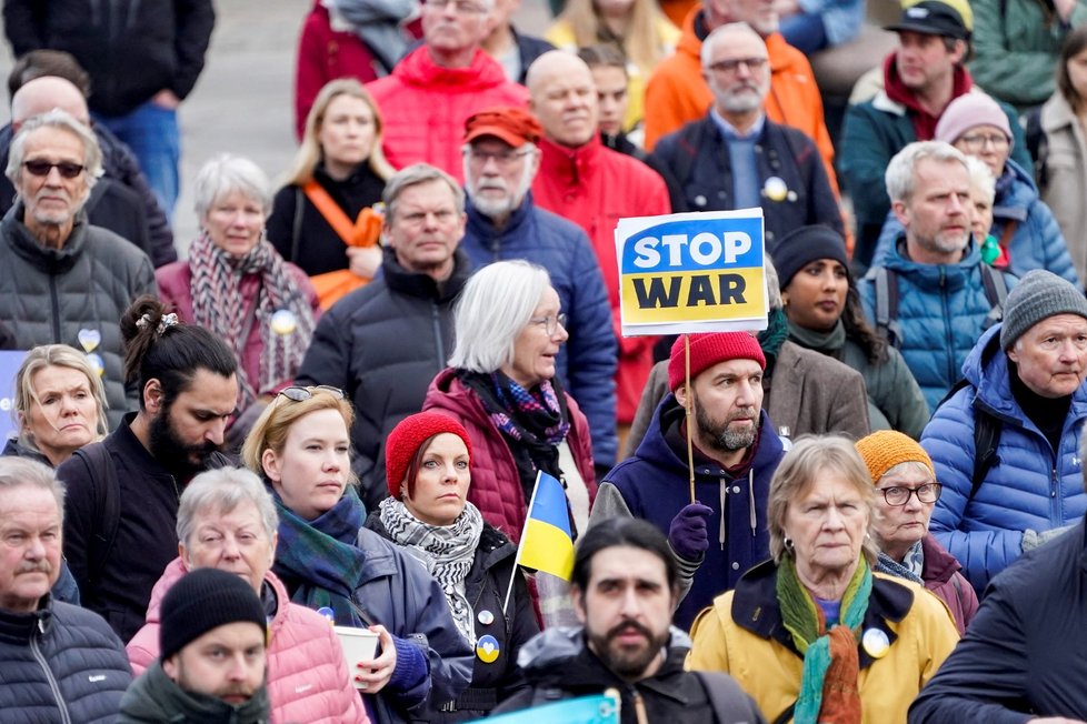 Norské protesty na podporu Ukrajiny.