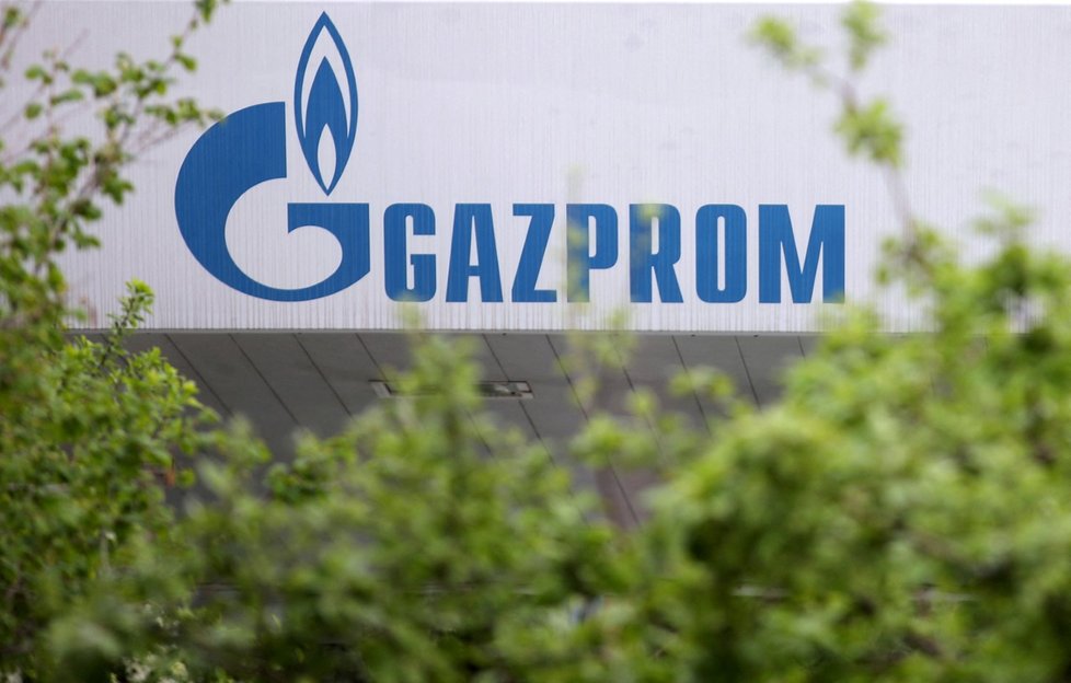 Logo Gazpromu v bulharské Sofii.