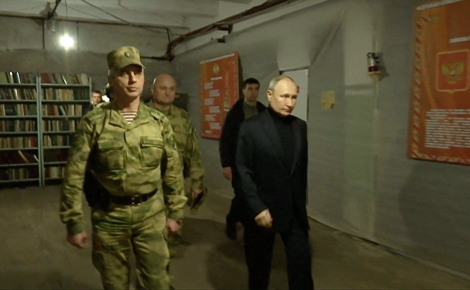 Putin na návštěvě Chersonu (18. 4. 2023)
