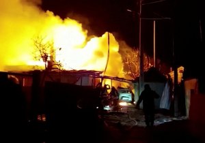 Útok ruských okupačních vojsk na ukrajinské město Žytomyr.