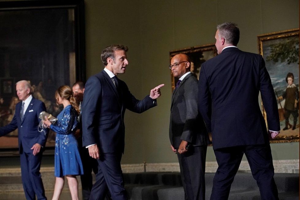 Emmanuel Macron na summitu NATO. (29. 6. 2022)