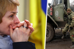 Ukrajinská uprchlice a ruský voják.