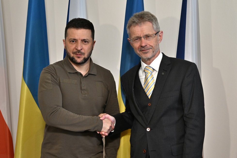 Volodymyr Zelenskyj se sešel s Milošem Vystrčilem. (7. 7. 2023)