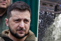 Zelenskyj o explozi přehrady: Ani vodou, ani raketami nezastaví ruští teroristé Ukrajinu