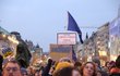Akce na podporu Ukrajiny na Václavském náměstí. 