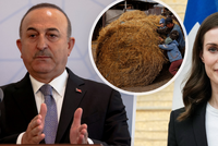 Šéf turecké diplomacie v Praze: Zmínil výhrady k Švédům a Finům v NATO i plán na vývoz obilí z Ukrajiny