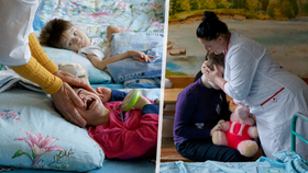 Malí uprchlíci se zdravotním postižením z různých částí Ukrajiny.