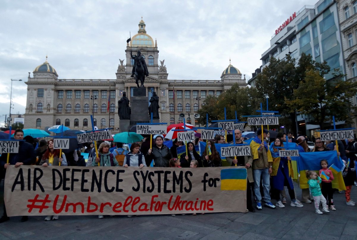 Češi protestovali proti Rusku. (10. 10. 2022)