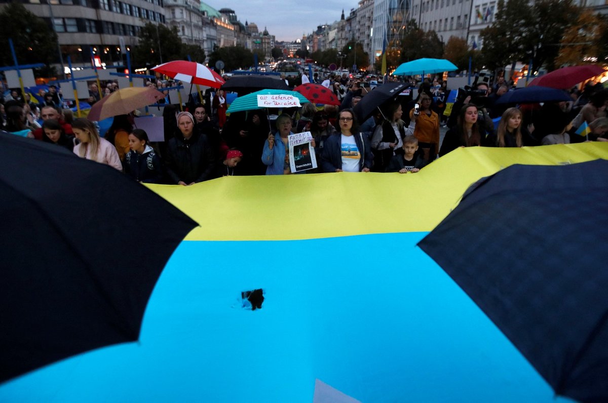 Češi protestovali proti Rusku. (10. 10. 2022)