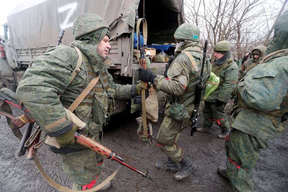 Ruští vojáci v Doněcké oblasti
