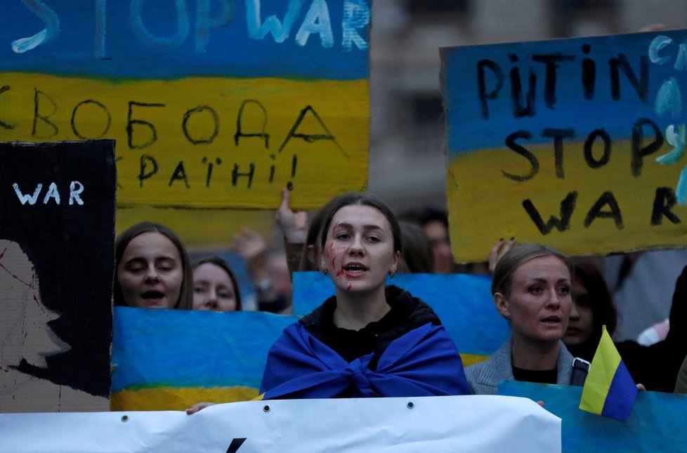 Češi protestovali proti Rusku. (10. 10. 2022)