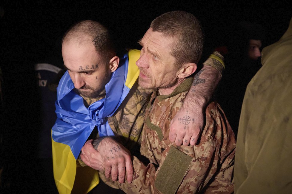 Ukrajinci propuštění z ruského zajetí (4. 1. 2024)