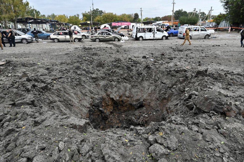 Ruský útok na humanitární konvoj v Záporoží (30.9.2022)