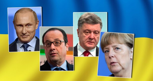 Schůzka v Minsku: Merkel, Hollande, Porošenko a Putin: Budou řešit ukrajinskou krizi