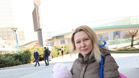 Váleční uprchlíci z Ukrajiny v Krajském asistenčním centru pomoci Ukrajině hl. m. Prahy a Středočeského kraje. (10. března 2022)