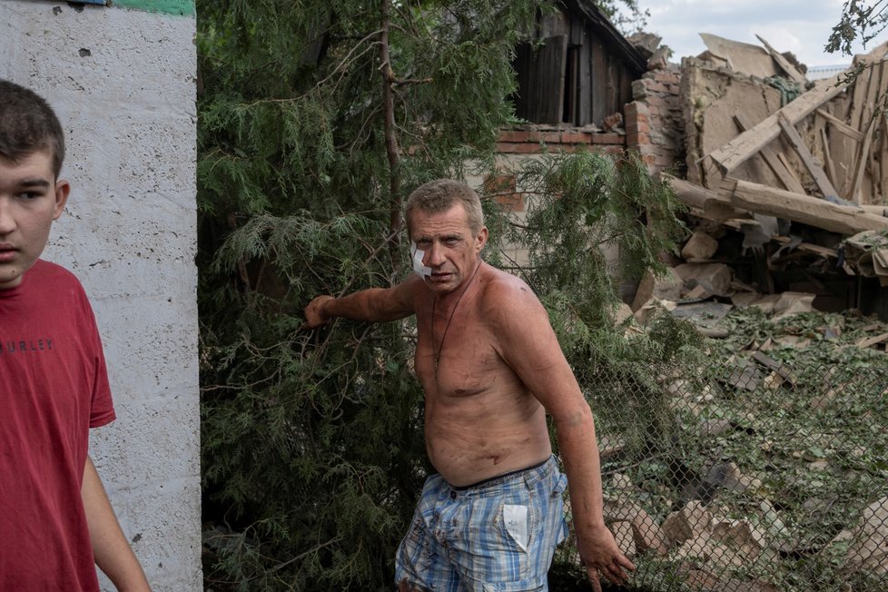 Ruský útok na tržnici ve městě Slovjansk (5. 7. 2022)