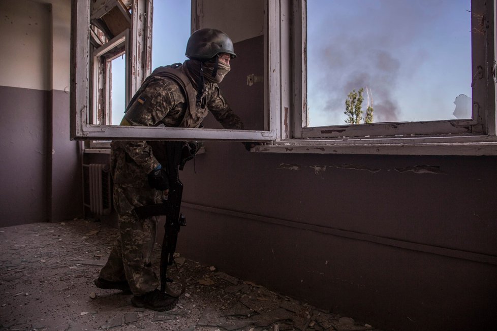 Ukrajinská armáda v Severodonětsku (9. 6. 2022)