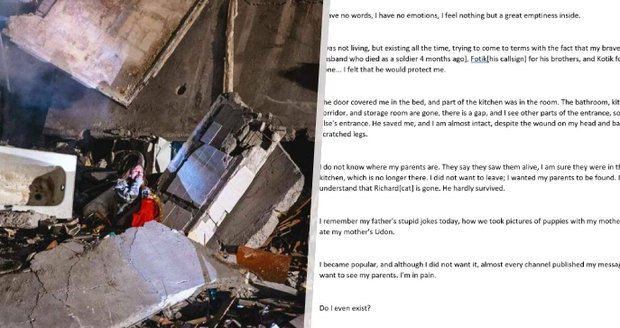 Žena (23) vyfocená po útoku na dům v Dnipru: První slova o ztrátě nejbližších