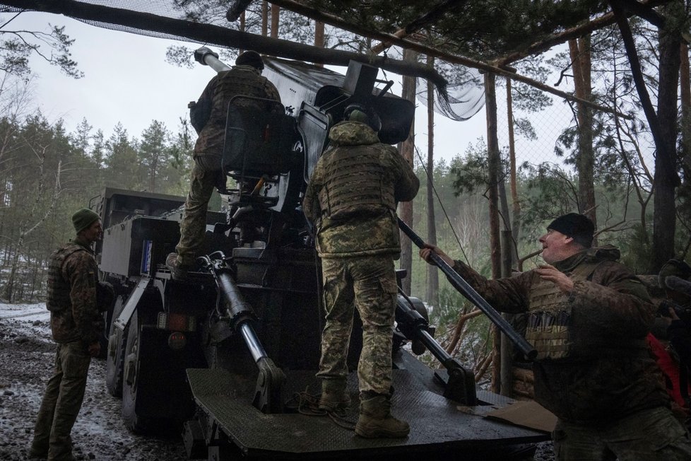 Ukrajinští vojáci poblíž Bachmutu, Doněcká oblast (26.1.2024)