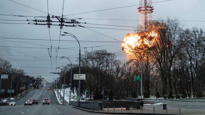 Prvního března Rusové zasáhli televizní věž v Kyjevě.