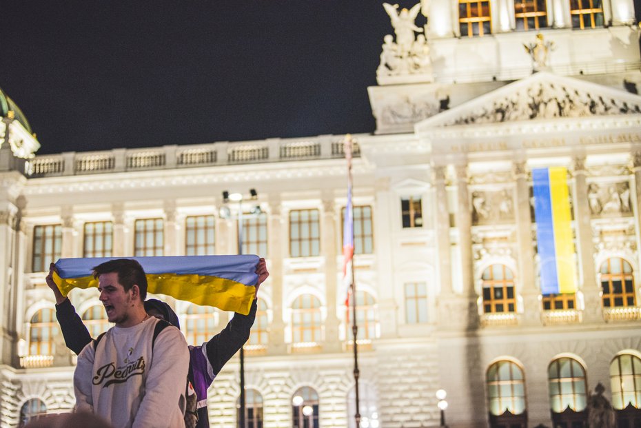 Demonstrace na Václavském náměstí 24.2. ve večerních hodinách