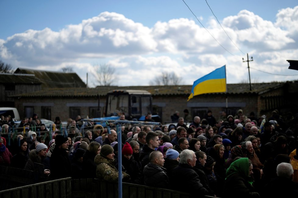 Pohřeb ukrajinského vojáka, který padl v boji o Bachmut