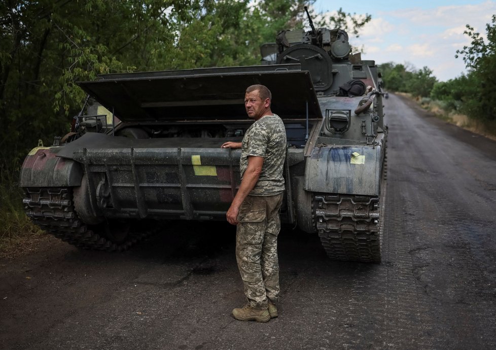 Ukrajinští vojáci v Donbasu (13. 7. 2022)