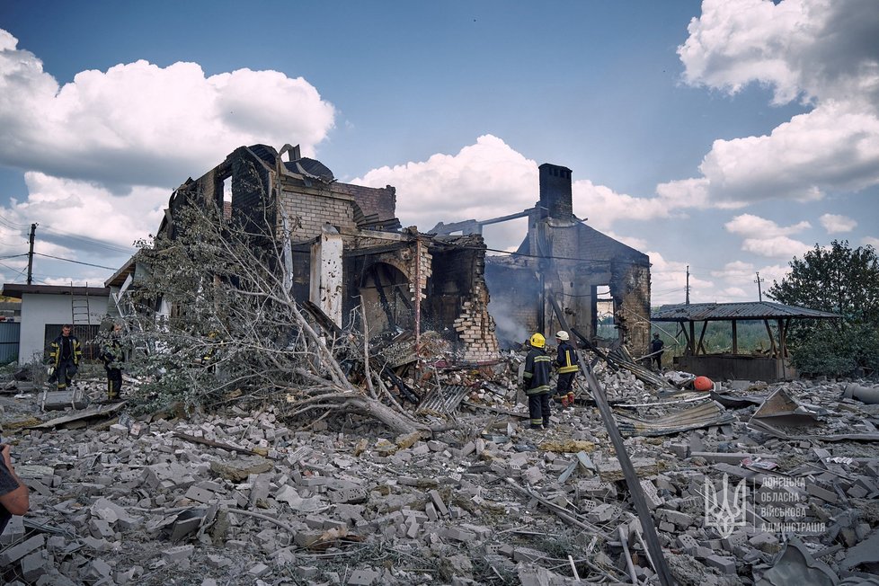 Kramatorsk po ruském útoku (29. 7. 2022)