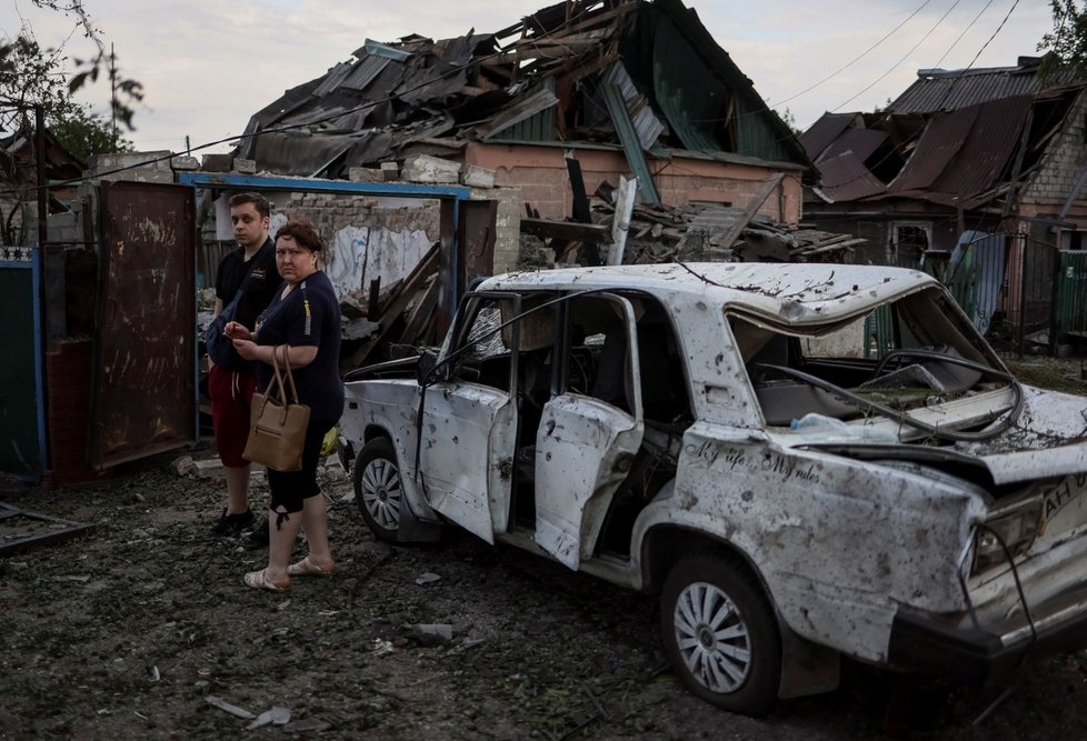 Zdevastované město Pokrovsk v Donětském regionu (15. 6. 2022)