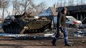 Válka na Ukrajině: Zpustošené město v doněcké oblasti (13. 3. 2022)
