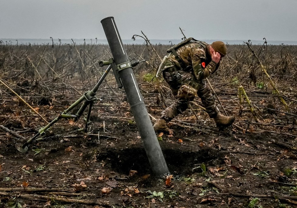 Ukrajinští vojáci na frontě v Záporoží (17.11. 2022)