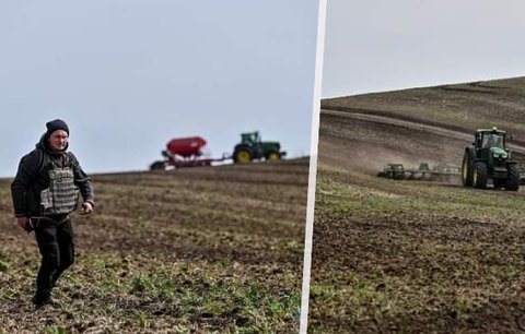 Ukrajinští farmáři už netahají tanky: V neprůstřelných vestách osévají zaminovaná pole