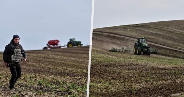 Ukrajinští farmáři už netahají tanky: V neprůstřelných vestách osévají zaminovaná pole