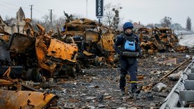 Válka na Ukrajině: Zničené ulice Kyjeva (5. 4. 2022)