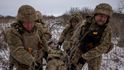 Ukrajinští vojáci na Vánoce poblíž fronty (25.12.2023)