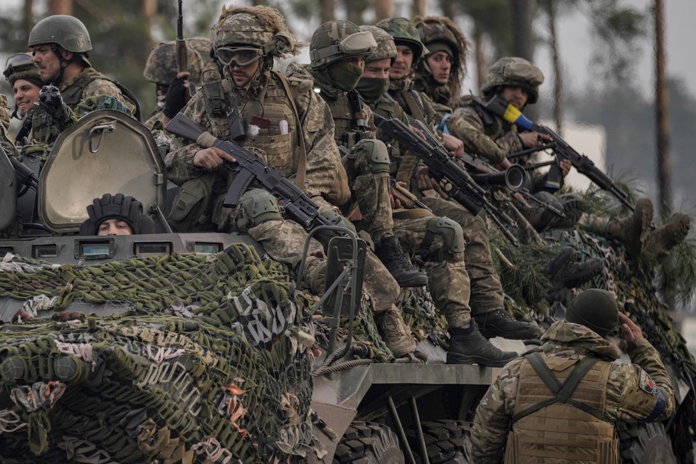 Ukrajinští vojáci v Kyjevské oblasti (31.1.2022)