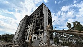 Orichiv, Záporožská oblast: Rozbombardované budovy (10. 8. 2023)